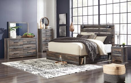 Drystan King Panel Bed with Storage, Dresser, Mirror, Chest and 2 Nightstands (Bed Size: King)