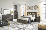 Drystan Queen Bookcase Bed with 2 Storage Drawers (Bed Size: Queen)