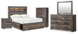 Drystan Full Bookcase Bed, Dresser, Mirror, Chest and Nightstand