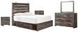 Drystan 8-Piece Twin Panel Bed with 2 Storage Drawers with Mirrored Dresser and 2 Nightstands (Dresser, Bedroom Mirror, Platform Twin Roll Slats, Twin/Full Side Storage with Rails, Twin Panel Footboard, Twin Panel Headboard, Nightstand, Nightstand)