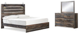 Drystan King Panel Bed, Dresser and Mirror (Bed Size: King)
