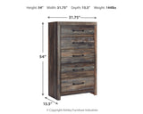 Drystan Queen Bookcase Panel Bed, Dresser, Mirror Chest and Nightstand