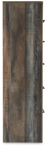 Drystan Queen Bookcase Panel Bed, Dresser, Mirror Chest and Nightstand