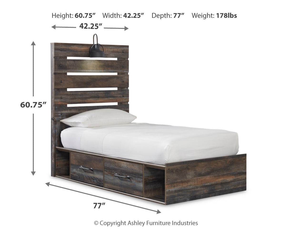 Drystan Queen Panel Bed with 2 Storage Drawers (Bed Size: Twin)