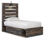 Drystan Twin Panel Bed with Storage, Dresser, Mirror and Chest (Bed Size: Twin)