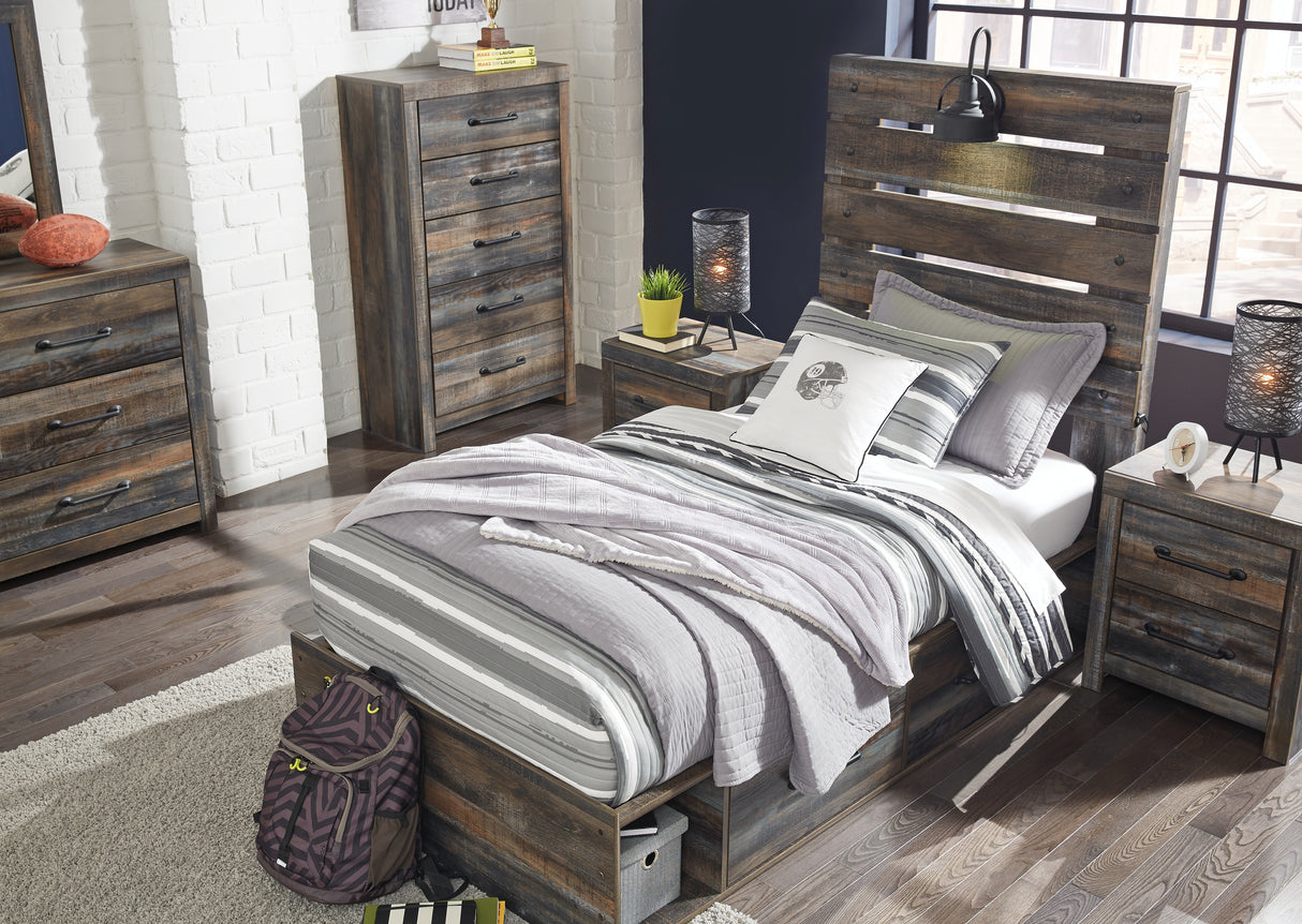 Drystan Queen Panel Bed with 2 Storage Drawers (Bed Size: Twin)