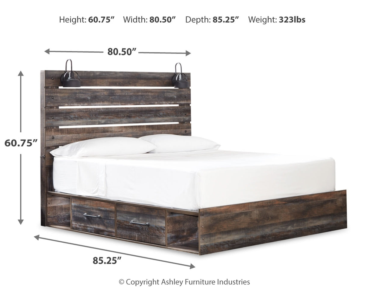 Drystan King Panel Storage Bed and 2 Nightstands (Bed Size: King)