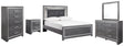 Lodanna 7-Piece Full Panel Bed with Mirrored Dresser, Chest and Nightstand (Chest of Drawers, Nightstand, Dresser, Bedroom Mirror, Full Panel Footboard, Full Panel Rails, Full Upholstered Panel Headboard)