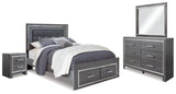 Lodanna Queen Storage Bed, Dresser, Mirror and 2 Nightstands (Bed Size: Queen)