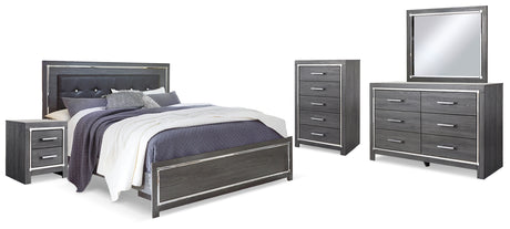 Lodanna King Panel Bed, Dresser, Mirror, Chest and 2 Nightstands (Bed Size: King)