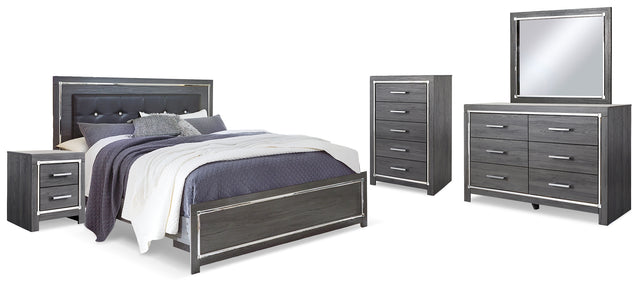 Lodanna King Panel Bed, Dresser, Mirror, Chest and 2 Nightstands (Bed Size: King)