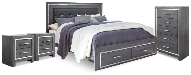 Lodanna King Storage Bed, Chest and 2 Nightstands