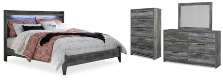 Baystorm King Panel Bed, Dresser, Mirror and Chest (Bed Size: King)