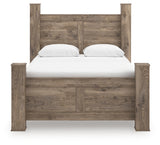 Rusticott Queen Poster Bed, Dresser and Nightstand (Bed Size: Queen)