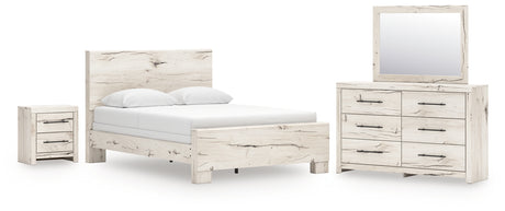 Lawroy Queen Panel Bed, Dresser, Mirror and Nightstand (Bed Size: Queen)