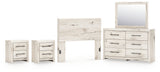 Lawroy 5-Piece Full Panel Headboard with Mirrored Dresser and 2 Nightstands (Full Panel Headboard, Dresser, Bedroom Mirror, Nightstand, Nightstand)
