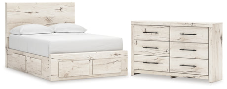 Lawroy 6-Piece Full Panel Storage Bed with Dresser (Platform Full Roll Slats, Underbed Storage, Underbed Storage, Full Storage Footboard, Full Panel Headboard, Dresser)