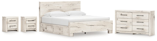 Lawroy 8-Piece King Panel Bed with Dresser and 2 Nightstands (Platform King Roll Slats, King Panel Footboard, King Panel Headboard, Queen/King Under Bed Storage, Queen/King Platform Rails, Dresser, Nightstand, Nightstand)