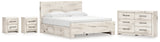 Lawroy 8-Piece King Panel Bed with Dresser and 2 Nightstands (Platform King Roll Slats, King Panel Footboard, King Panel Headboard, Queen/King Under Bed Storage, Queen/King Under Bed Storage, Dresser, Nightstand, Nightstand)