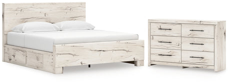 Lawroy 6-Piece King Panel Bed with Dresser (Platform King Roll Slats, King Panel Footboard, King Panel Headboard, Queen/King Under Bed Storage, Queen/King Under Bed Storage, Dresser)