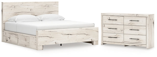 Lawroy 6-Piece King Panel Bed with Dresser (Platform King Roll Slats, King Panel Footboard, King Panel Headboard, Queen/King Under Bed Storage, Queen/King Under Bed Storage, Dresser)