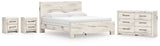 Lawroy 6-Piece King Panel Bed with Dresser and 2 Nightstands (King Panel Footboard, King Panel Headboard, King Panel Rails, Dresser, Nightstand, Nightstand)