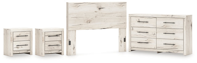 Lawroy 4-Piece Queen Panel Headboard with Dresser and 2 Nightstands (Queen Panel Headboard, Dresser, Nightstand, Nightstand)