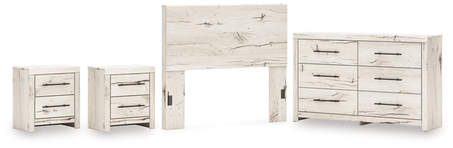 Lawroy 4-Piece Full Panel Headboard with Dresser and 2 Nightstands (Full Panel Headboard, Dresser, Nightstand, Nightstand)