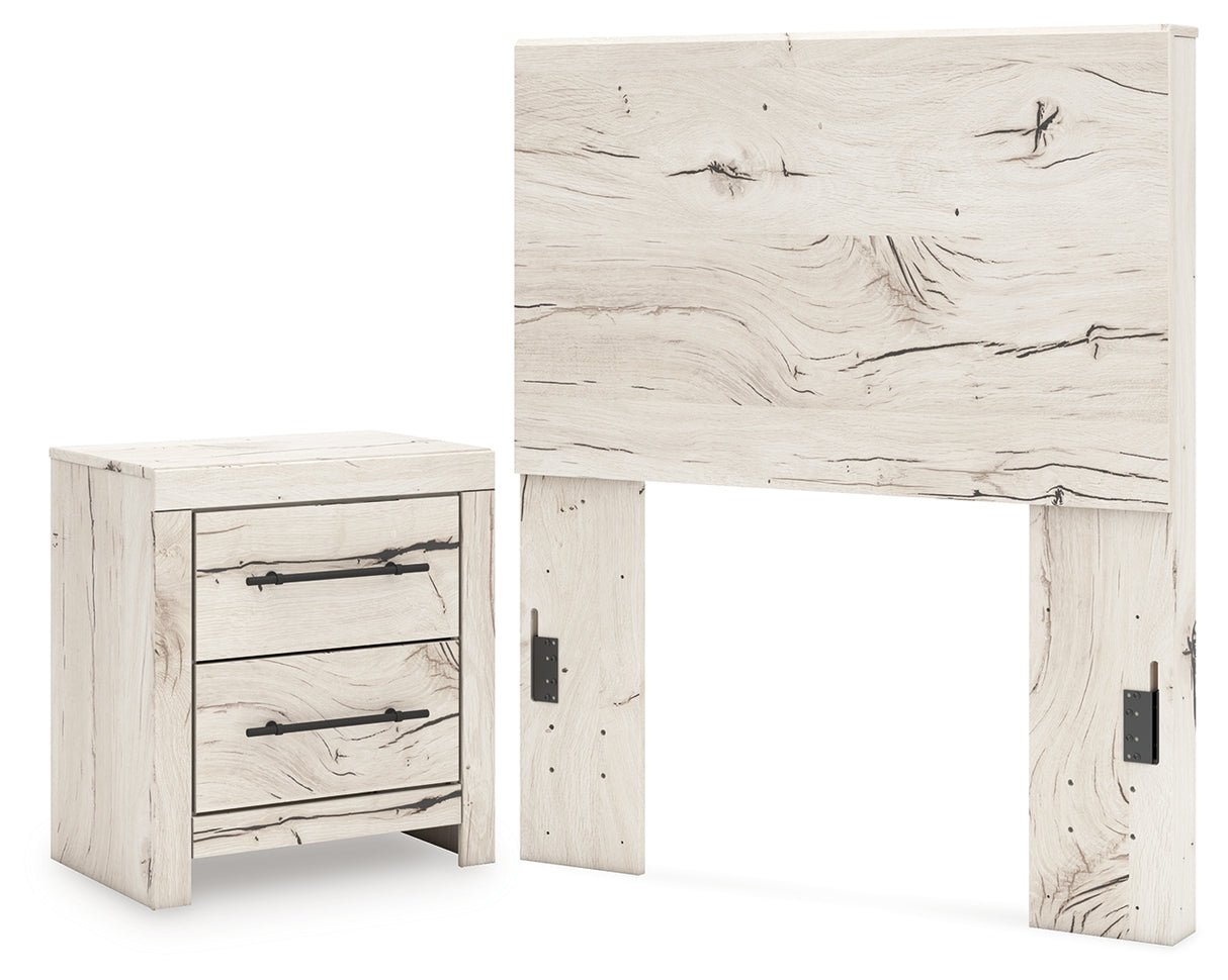 Lawroy 2-Piece Twin Panel Headboard with Nightstand (Twin Panel Headboard, Nightstand)