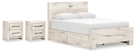 Lawroy 7-Piece Queen Panel Bed with 2 Nightstands (Platform Queen Roll Slats, Queen Panel Footboard, Queen Panel Headboard, Queen/King Under Bed Storage, Queen/King Under Bed Storage, Nightstand, Nightstand)