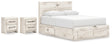 Lawroy 7-Piece Queen Panel Storage Bed with 2 Nightstands (Platform Queen Roll Slats, Queen Storage Footboard, Queen Panel Headboard, Queen/King Under Bed Storage, Queen/King Under Bed Storage, Nightstand, Nightstand)