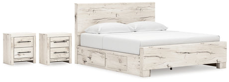 Lawroy 7-Piece King Panel Bed with 2 Nightstands (Platform King Roll Slats, King Panel Footboard, King Panel Headboard, Queen/King Under Bed Storage, Queen/King Under Bed Storage, Nightstand, Nightstand)