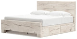 Lawroy King Panel Bed with Storage, Dresser and Mirror (Bed Size: King)