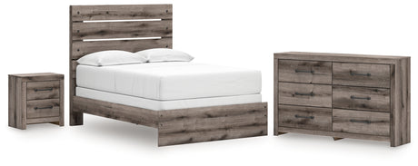 Graystorm 4-Piece Full Panel Bed with Dresser and Nightstand (Full Panel Headboard/Footboard, Full Panel Rails, Dresser, Nightstand)
