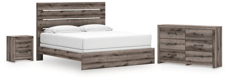 Graystorm 4-Piece King Panel Bed with Dresser and Nightstand (King Panel Headboard/Footboard, King Panel Rails, Dresser, Nightstand)