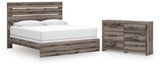 Graystorm 3-Piece King Panel Bed with Dresser (King Panel Headboard/Footboard, King Panel Rails, Dresser)