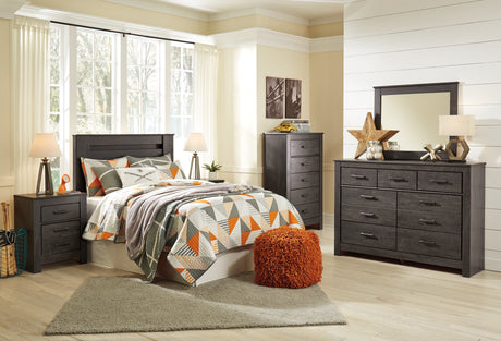 Brinxton 3-Piece Full Panel Headboard with Mirrored Dresser (Dresser, Bedroom Mirror, Full Panel Headboard)