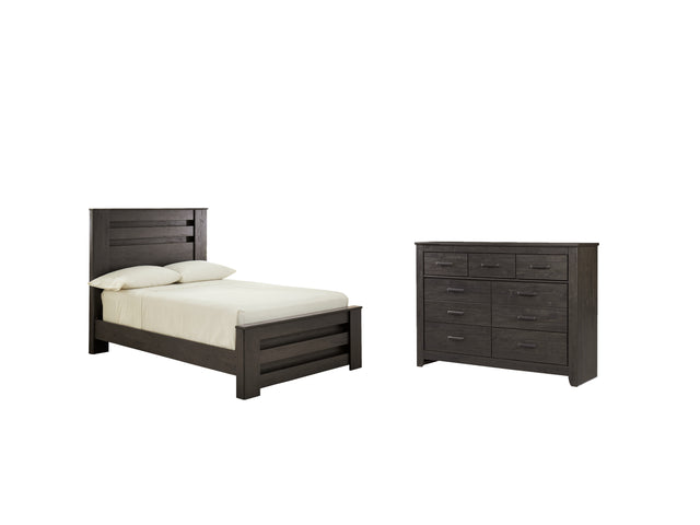 Brinxton 4-Piece Full Panel Bed with Dresser (Dresser, Full Panel Footboard, Full Panel Rails, Full Panel Headboard)
