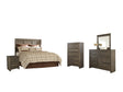 Juararo 5-Piece Queen Panel Headboard with Mirrored Dresser, Chest and Nightstand (Chest of Drawers, Queen Panel Headboard, Nightstand, Dresser, Bedroom Mirror)