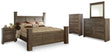 Juararo King Poster Bed, Dresser, Mirror, Chest and Nightstand (Bed Size: King)