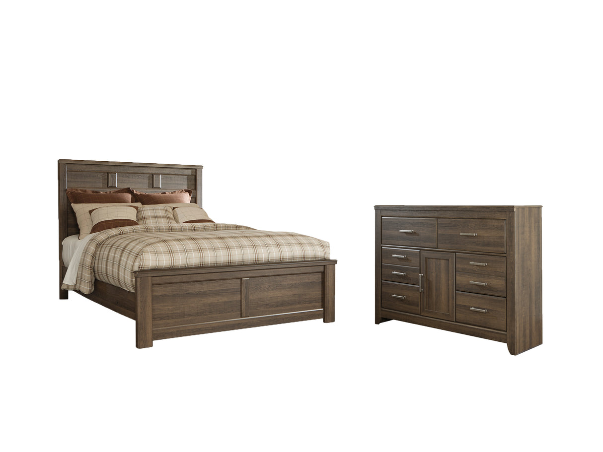 Juararo 4-Piece Queen Panel Bed with Dresser (Dresser, Queen Panel Footboard, Queen Panel Headboard, Queen Rails)