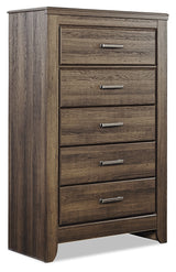 Juararo California King Poster Bed, Dresser, Mirror, Chest and 2 Nightstands (Bed Size: California King)