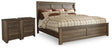 Juararo King Panel Bed and 2 Nightstands