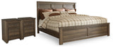 Juararo King Panel Bed and 2 Nightstands