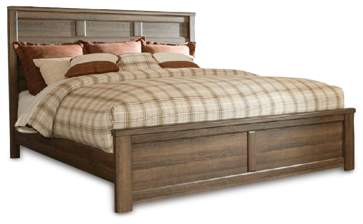 Juararo California King Panel Bed, Dresser, Chest and Nightstand