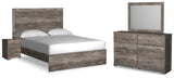 Ralinksi Queen Panel Bed, Dresser, Mirror, and Nightstand (Bed Size: Queen)