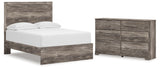 Ralinksi 3-Piece Full Panel Bed with Dresser (Full Panel Headboard/Footboard, Full Panel Rails, Dresser)