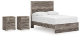 Ralinksi 4-Piece Full Panel Bed with 2 Nightstands (Full Panel Headboard/Footboard, Full Panel Rails, Nightstand, Nightstand)