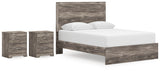 Ralinksi 4-Piece Queen Panel Bed with 2 Nightstands (Queen Panel Headboard/Footboard, Queen Panel Rails, Nightstand, Nightstand)