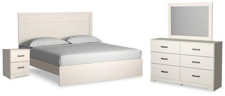 Stelsie King Panel Bed with Dresser, Mirror and Nightstand (Bed Size: King)